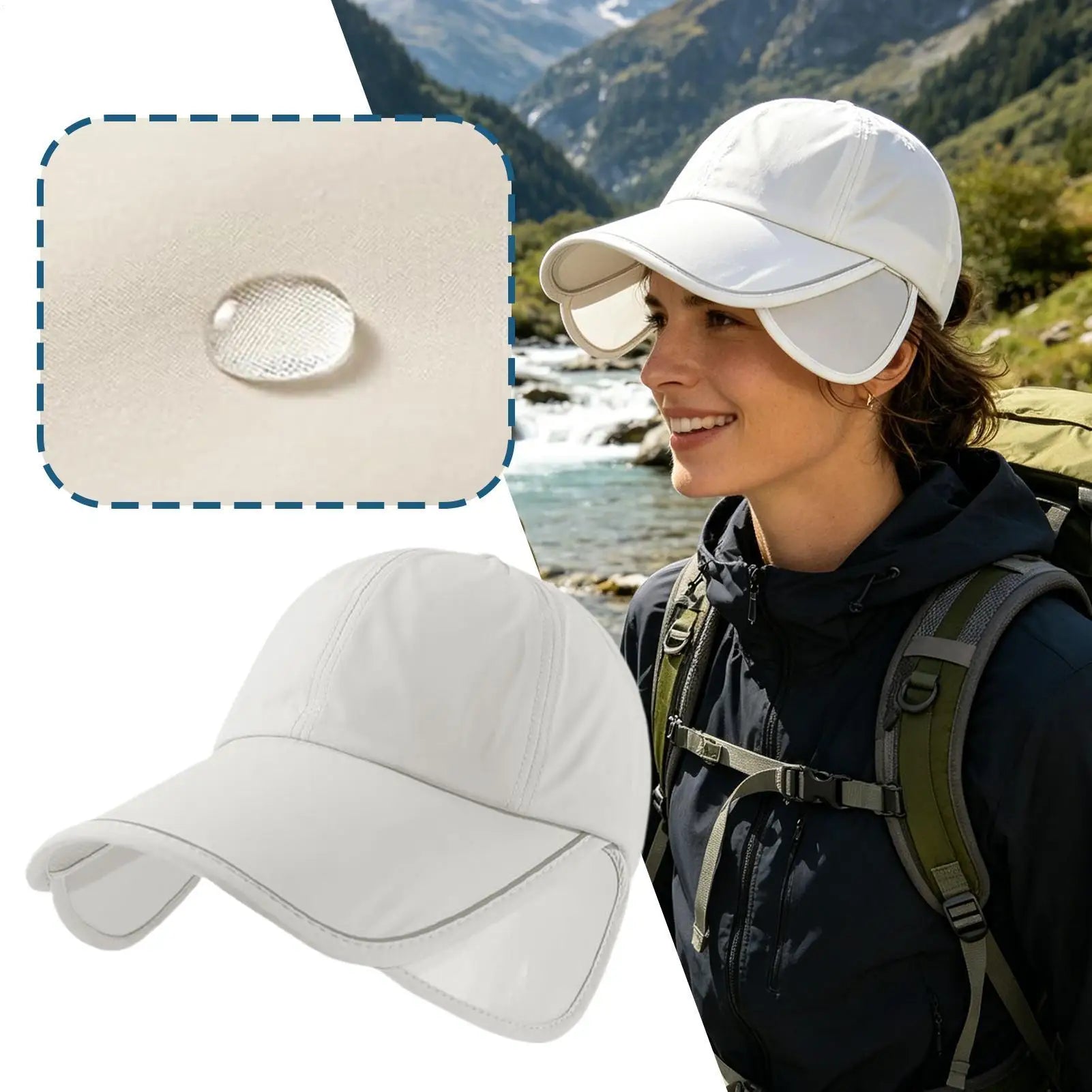 Summer Sun Protection Adjustable Sun Hat For Women Wide Brim Caps Ladies Beach Visor Hat Holiday UV Protection Sun Hat Oasis Select