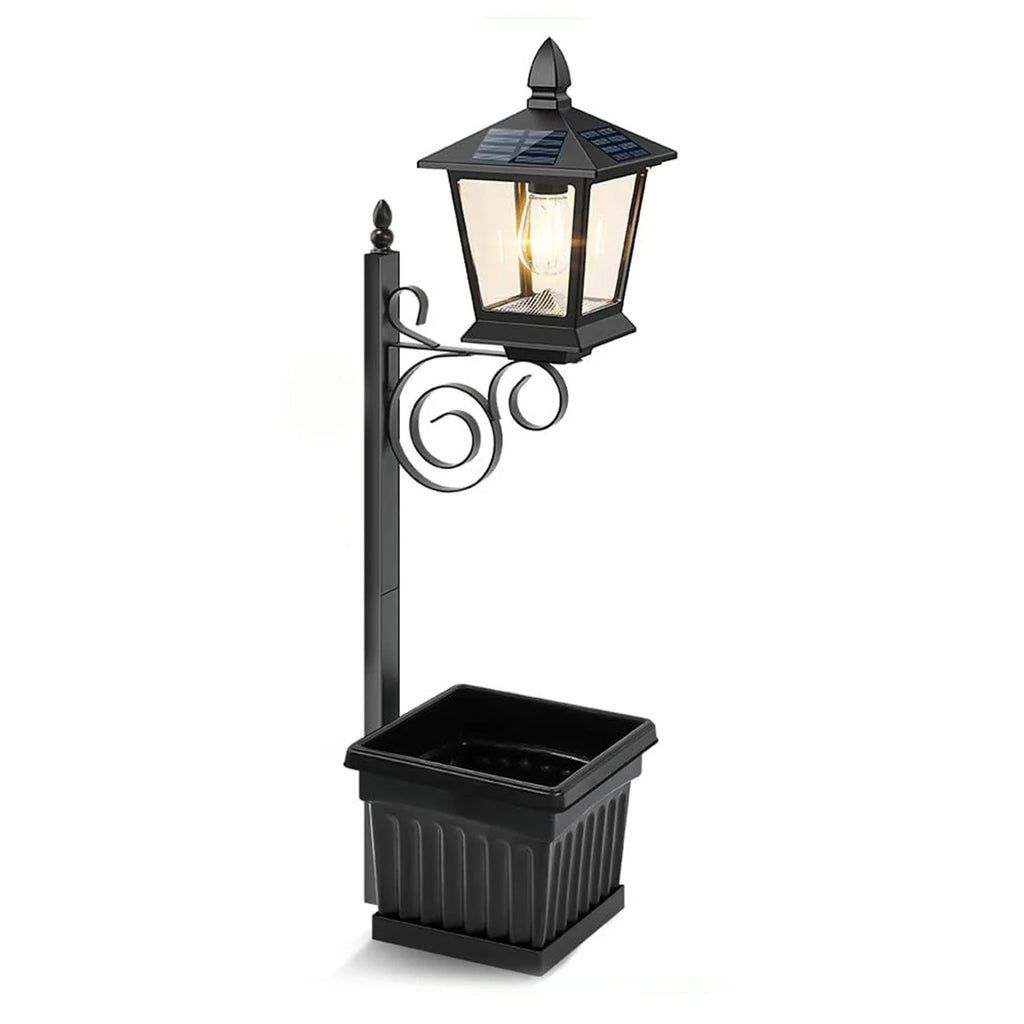Solar Lamppost with Planter – IP65 Waterproof Outdoor Garden Light