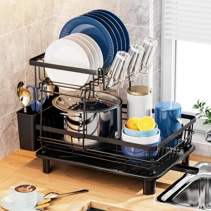 Kitchen Drain Dish Shelf Household Bowls, Chopsticks, Knives and Forks Storage Rack Cup Rack Countertop Drying Dish Shelf Drain Oasis Select