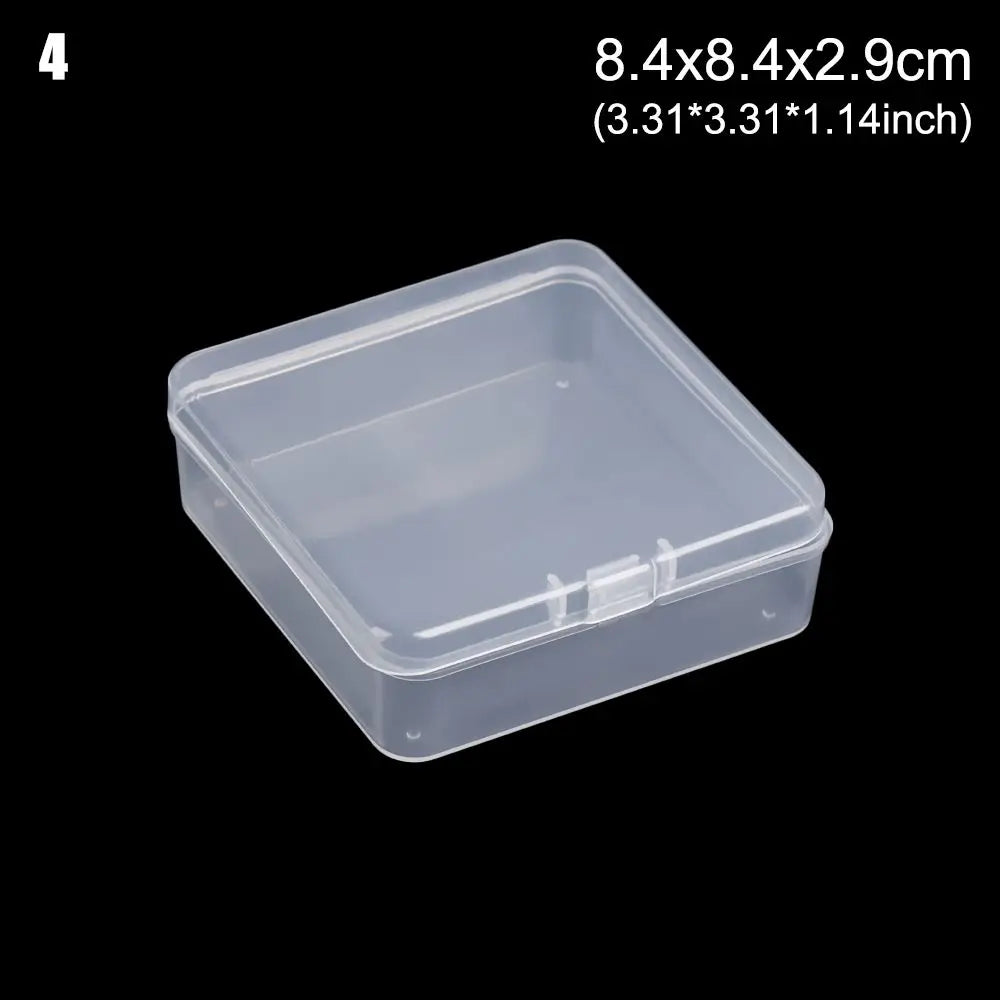 8Styles Plastic Storage Box Small Square Clear Black Box For Jewelry Diamond Embroidery Craft Bead Pill Home Storage Supply Oasis Select 8.4x8.4x2.9cm