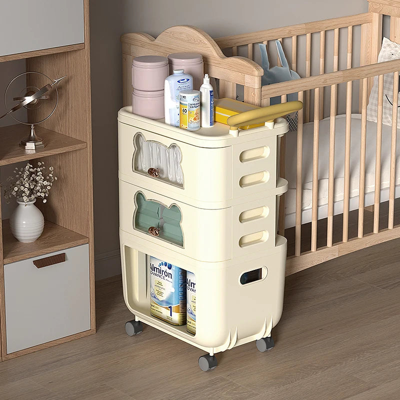 3/4-Tier Rolling Storage Organizer Large Capacity Sealed Drawers Space-Saving Dust-Proof for Snacks/Toys Oasis Select
