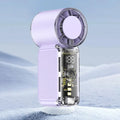 Portable Mini Handheld Fan Mini Turbo Cooling Fan LED Display Outdoor Pocket Hand Fan USBRechargeable Personal Small Fan Oasis Select purple