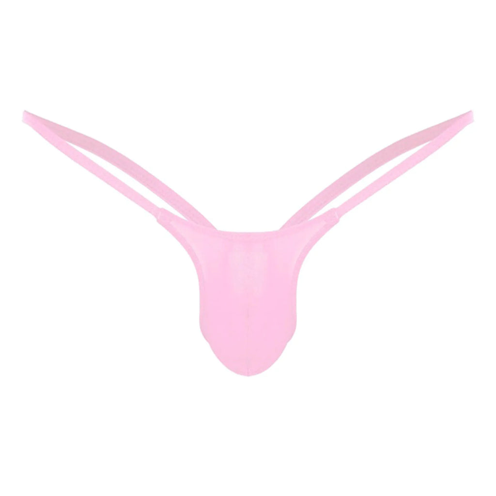 Men's Low-Rise Thong Underwear – Soft Bulge Pouch G-String Men's Thong Underwear Oasis Select Pink L
