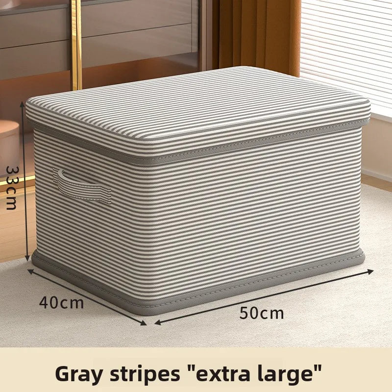 Clothes Storage Box Household Large-capacity Wardrobe Snacks Toys Layered Finishing Artifact Folding Storage Box Basket with Lid Oasis Select XL 1