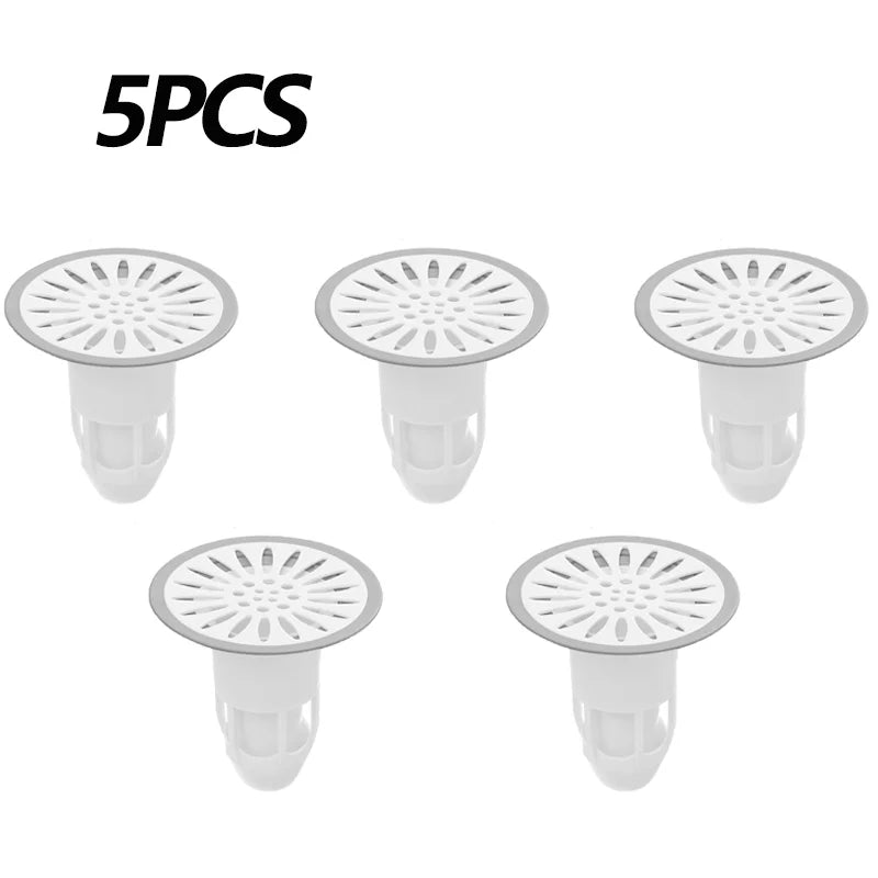 floor drain deodorizer sewer deodorizer gag catcher bathroom sewer filter anti-bug cockroach bathroom toilet sealing plug cover Oasis Select White 5PCS