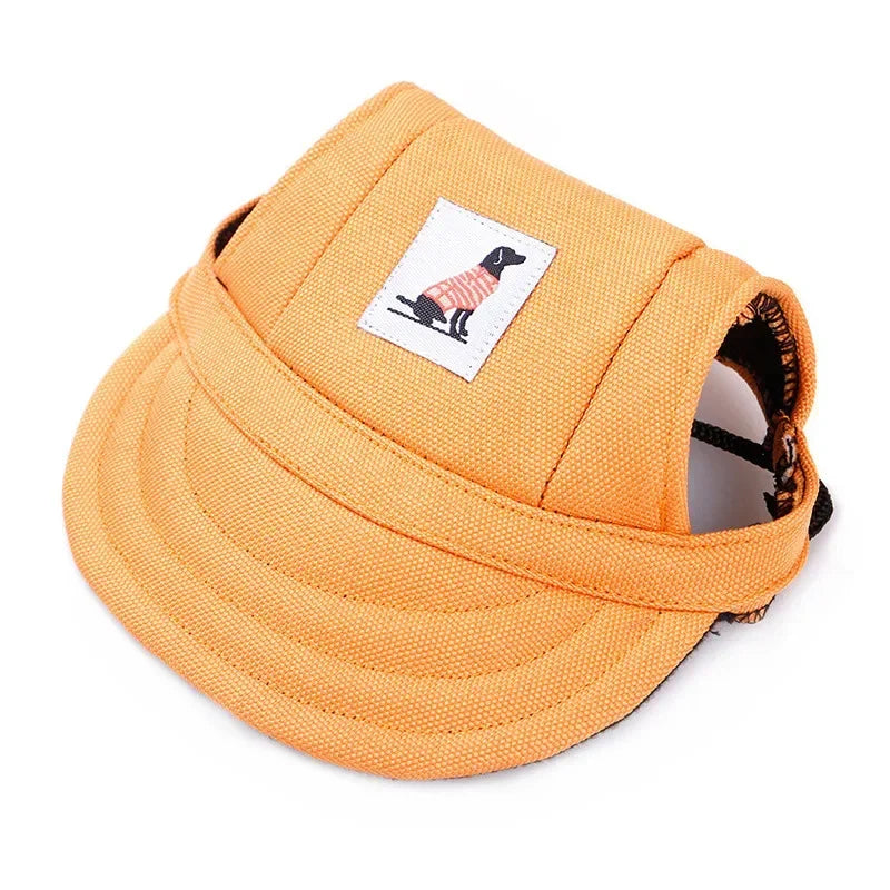 Dog Baseball Cap Hat with Neck Strap Adjustable Comfortable Ear Holes for Small Medium Large Dogs in Ourdoor Sun Protection Oasis Select Orange M