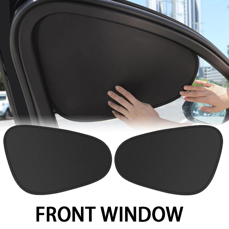 Electrostatic Car Side Window Sun Visor 4-Layer Sun Shade Curtains Anti-Glare UV-Blocker Auto Internal Blocker 99.9% UV New Oasis Select Front 2pcs