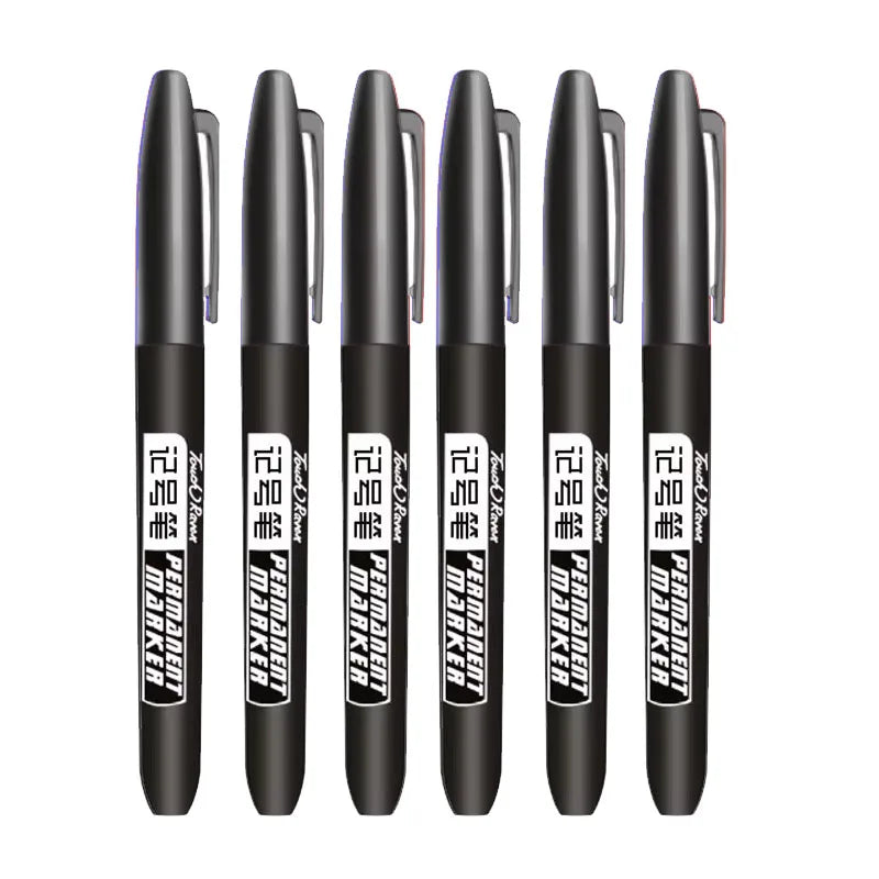 9/6/3pcs Permanent Art Marker Pen Fine Point Waterproof Ink Thin Nib Crude Nib Black Blue Red Ink 1.0mm Fine Color Marker Pens Oasis Select 6pcs black
