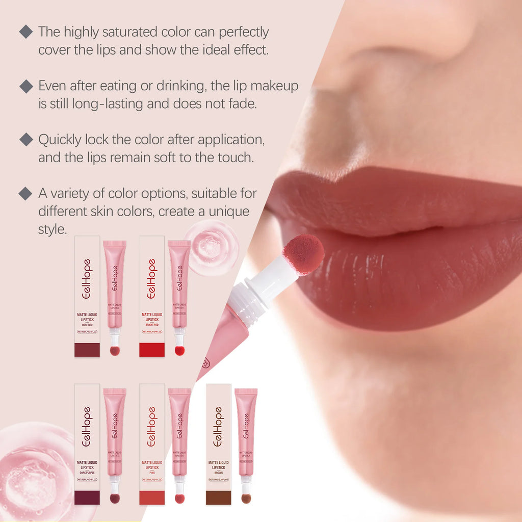 EELHOPE Matte Liquid Lipstick Long Lasting High Pigment Reduce Lip Lines Remove Dark Care Lightweight Quick Dry Waterproof Oasis Select