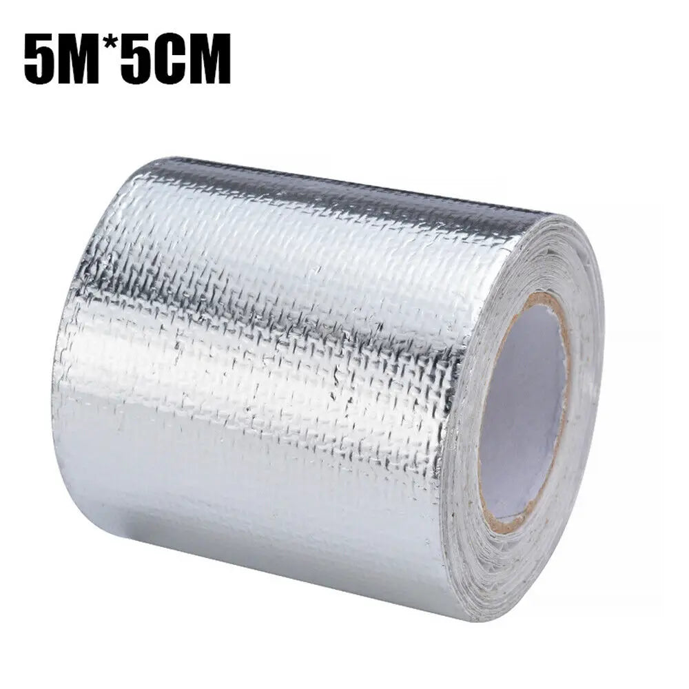 Reflective Self Adhesive Tape Gold/Sliver High Temperature Heat Insulation Shield Wrap Tape Bandage 50mm x 5M Roll Universal Oasis Select