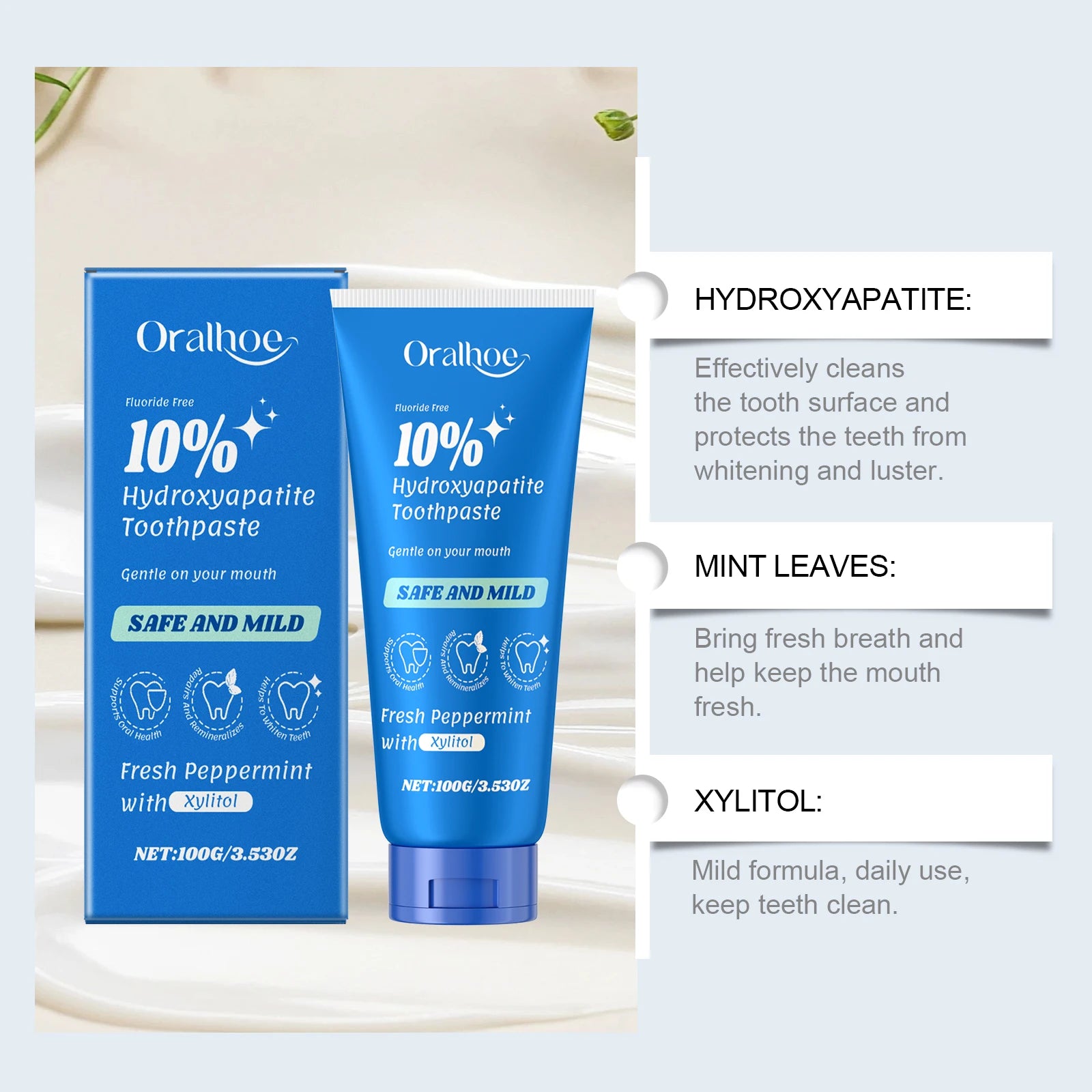 Whitening Tooth Toothpaste Dental Bleaching Remove Smoke Coffee Tea Stains Oral Hygiene Cleaning Fresh Breath Tooth Care Product Oasis Select