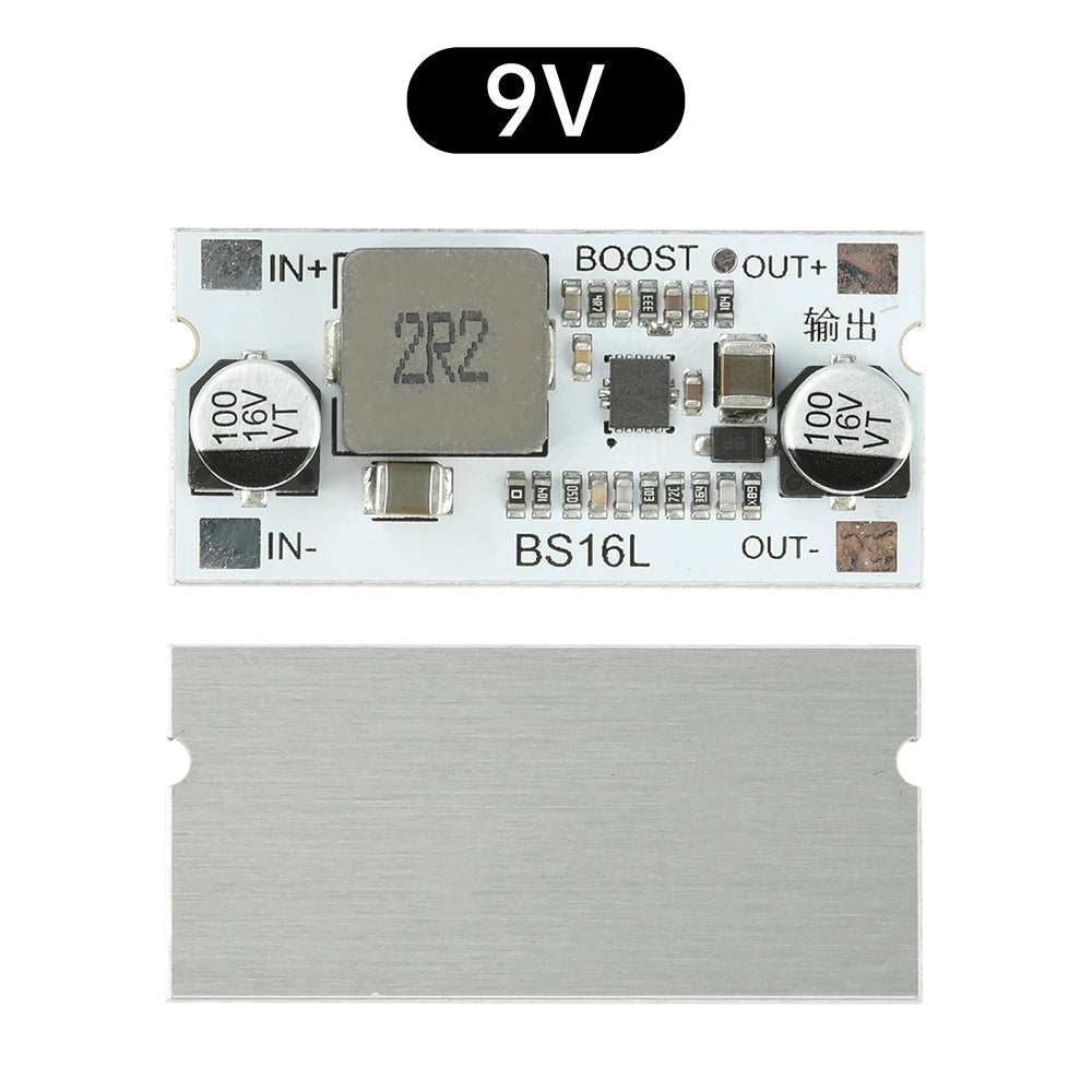 DC-DC Boost Converter Module 2.7-15V to 5V/9V/12V 12A High Efficiency Step Up Voltage Regulator With Short-Circuit Protection Oasis Select 9V