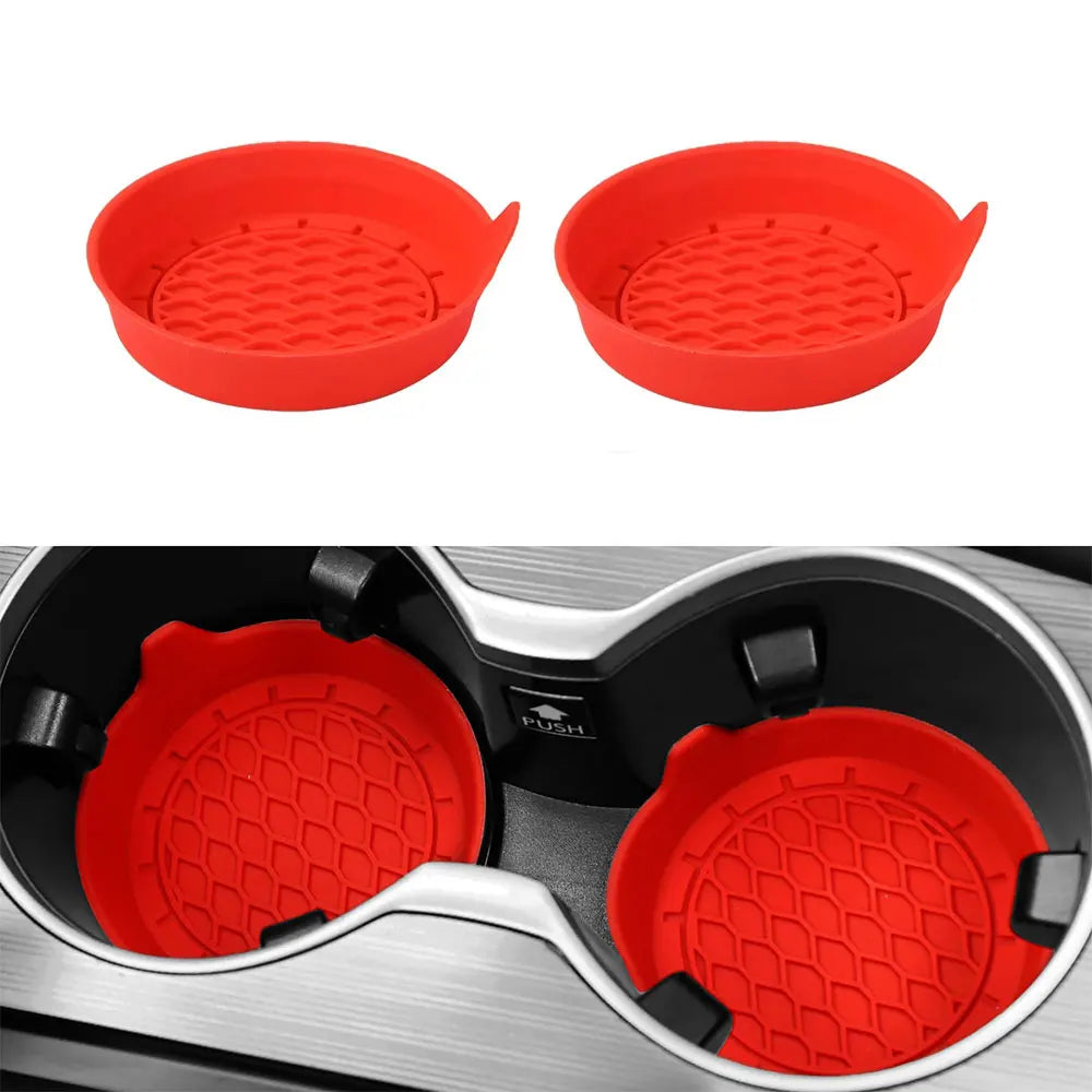 Silicone Car Cup Holder Insert Coasters – Non-Slip Set of 2/4