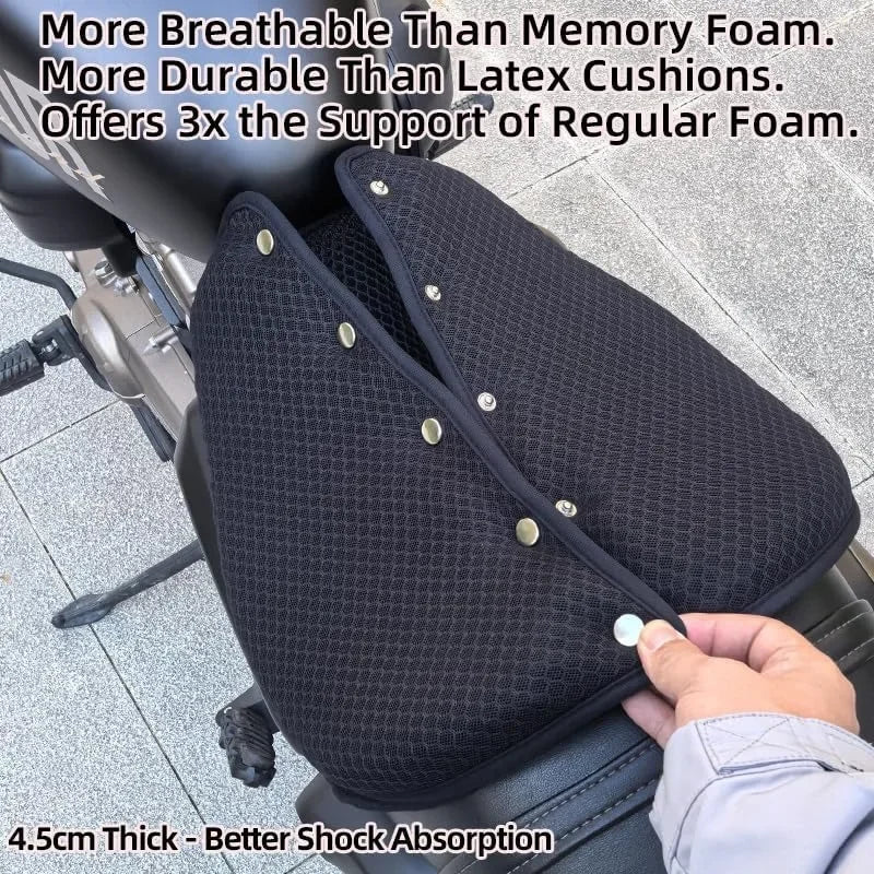 3D-Honeycomb Motorcycle Gel Seat Cushion Structure Shock Absorption Breathable Motorcycle Gel Seat Pad for Long Rides Oasis Select