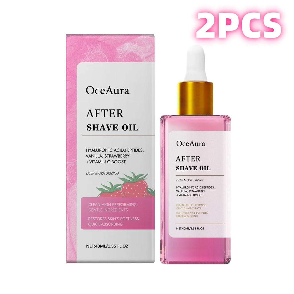 Oceaura Strawberry Scent Hair Removal Soothing Oil After Shaving Nourishing Inhibit Hair Growth Maintain Smooth Body Care Oils Oasis Select 40ml Boxed X 2PCS