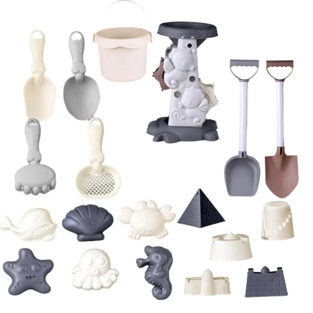 Kids Beach Sand & Water Play Set – Shovel, Rake & Bucket Beach Sand Play Set Oasis Select 19pcs