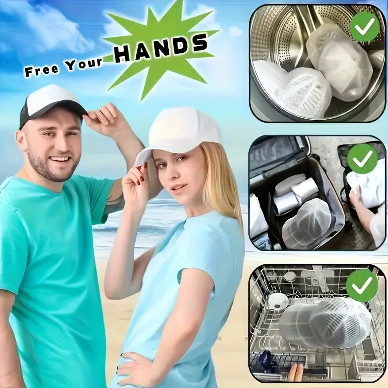 2pcs/set (Hat Washing Bag and Hat Rack), Mesh Baseball Cap Cleaning Bag,Gentle and Efficient Baseball Cap Cleaning Equipment Oasis Select