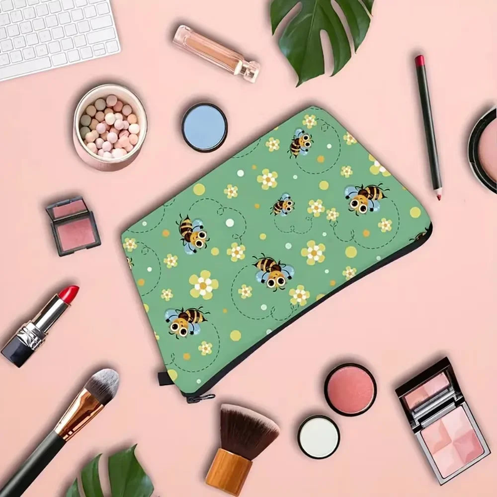 Sunflower Bee Cosmetic & Pencil Bag – Travel Organiser Pouch Cosmetic Organiser Bag Oasis Select