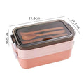 3-Layer Bento Lunch Box – Leakproof, Microwave Safe + Utensils Bento Lunch Box Oasis Select Pink 3 2|1400ml