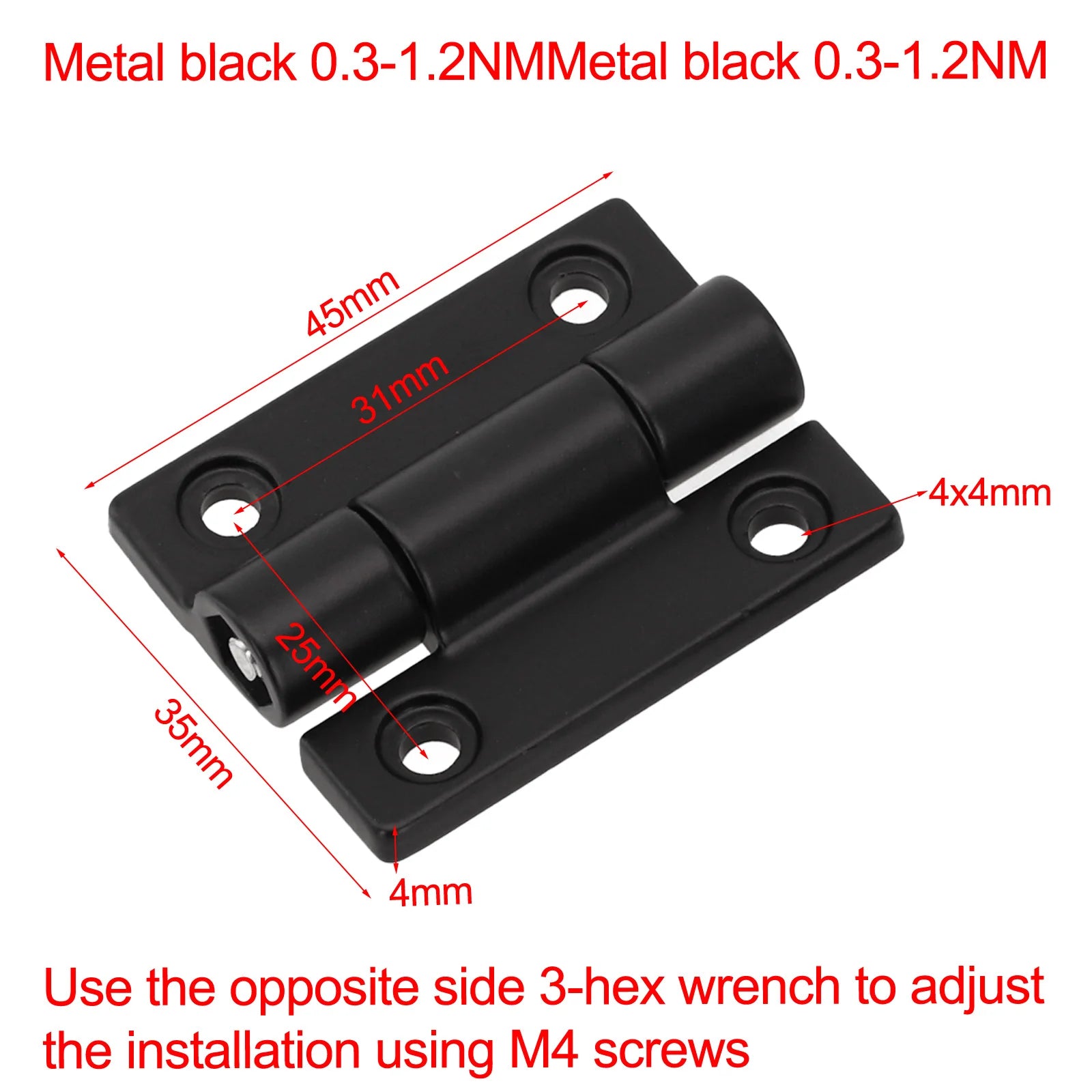 2pcs Door Hinges Cabinet Wooden Box Flat Hinge Adjustable Torque Damping Hinge Shaft Furniture Hardware Accessories Oasis Select
