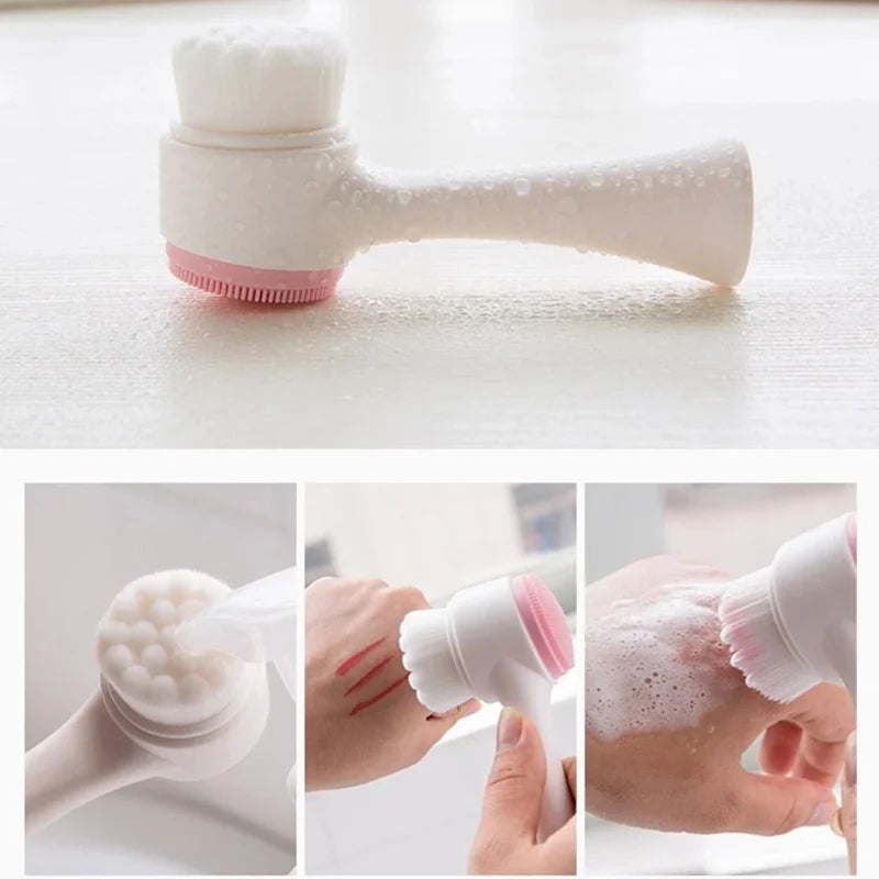 Double-Sided Silicone Facial Cleansing & Exfoliating Brush Facial Cleansing Brush Oasis Select