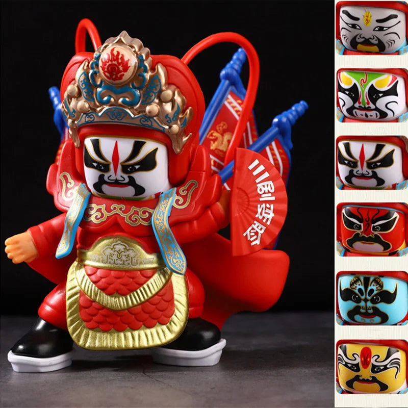 Sichuan Opera Face Changing doll Sichuan Opera facial makeup frosted face changing doll Chinese style handicraft opera doll Oasis Select 1-Six face