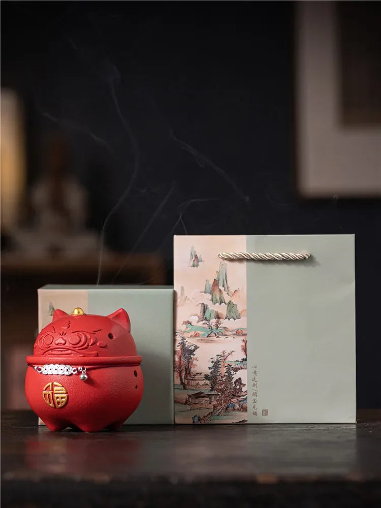 Zhaocai Xinglion line incense burner Household indoor incense burner ceramic incense burner Oasis Select
