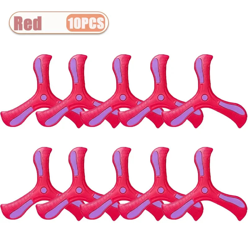 1-20PCS Tri-Blade Boomerang for Kids Outdoor Toys Safe Durable Flying Disc Family Fun Sport Game Parent-Child Interaction Oasis Select Red-10PCS