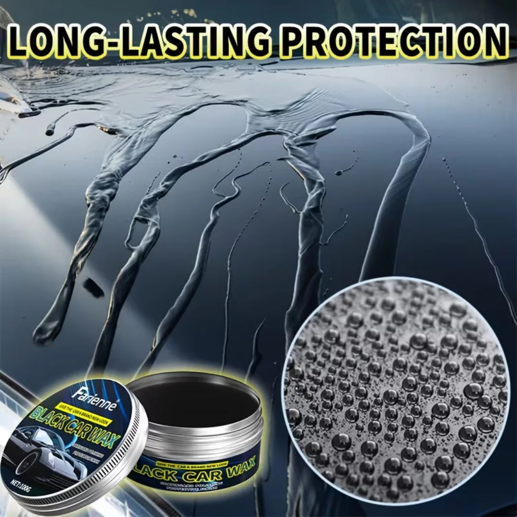 Car Wax Polishing Paste, 100g. Deep shine, scratch removal, long-lasting protection for black car paint. Easy-to-apply formula. Oasis Select