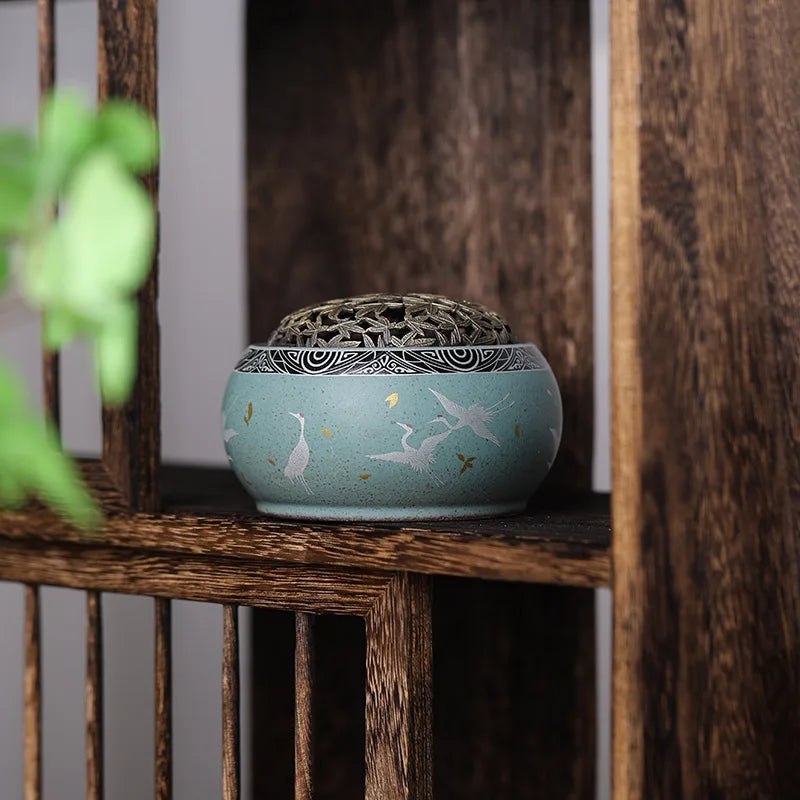 Xianhe Ceramic Aromatherapy Stove Decoration Home Indoor Tea Ceremony Incense Seat Alloy Copper Aromatherapy Stove Oasis Select