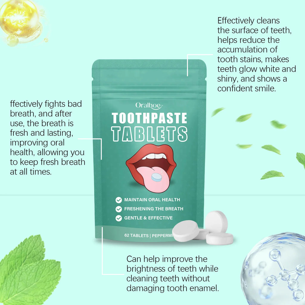 Jasmine Flavors Toothpaste Tablets Improve Bad Breath Remove Smoke Stains Fresh Mouthwash Oral Hygiene Solid Toothpaste Tablets Oasis Select