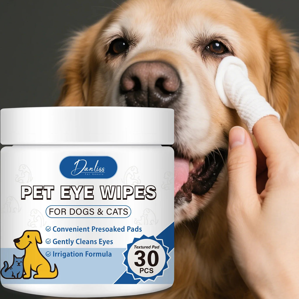 30-Pack Pet Eye Cleaning Wipes – Tear Stain Remover Dogs & Cats Pet Grooming Wipes Oasis Select