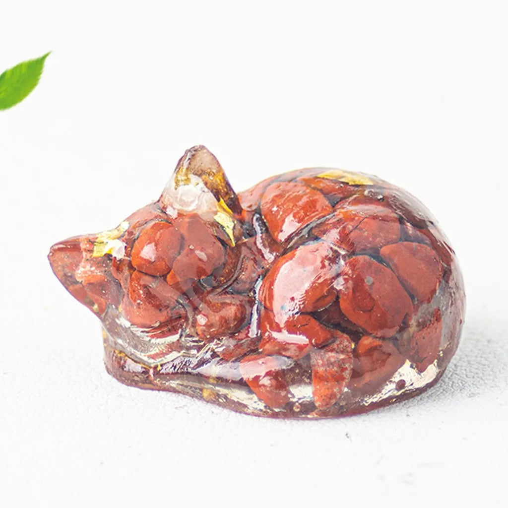 Shaped Decoration Compact Sleeping Figurine Resin Statue Modern Animal Decorative Figurine For Bedroom Study Home Oasis Select Red Brown