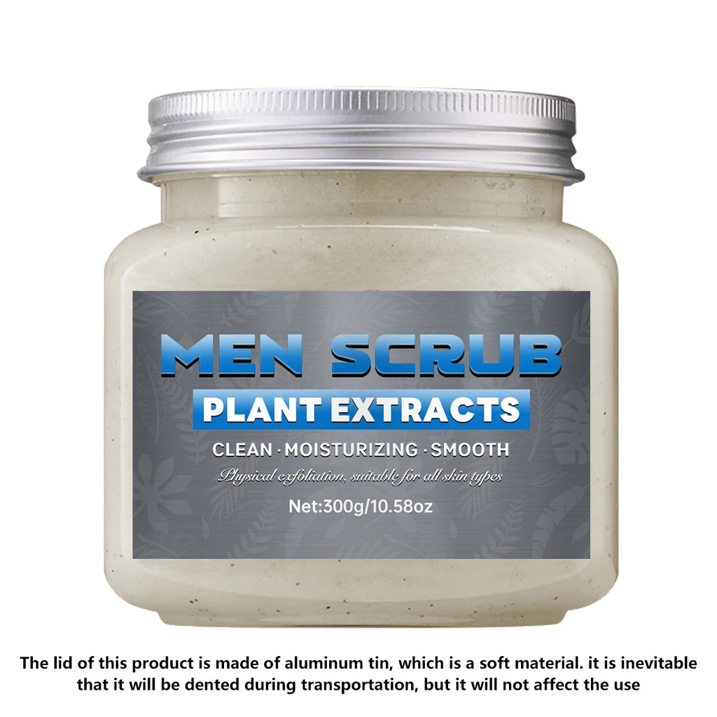 SUYARUN Men's Body Scrub Exfoliator - Deep Cleansing Exfoliation, Oil Control, Dead Skin Removal with Natural Charcoal. Oasis Select 300g