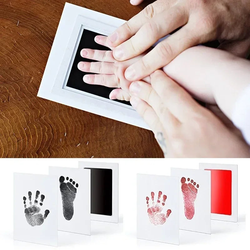 Newborn Baby DIY Hand And Footprint Kit Ink Pads Photo Frame Handprint Toddlers Souvenir Accessories Safe Clean Baby Shower Gift Oasis Select