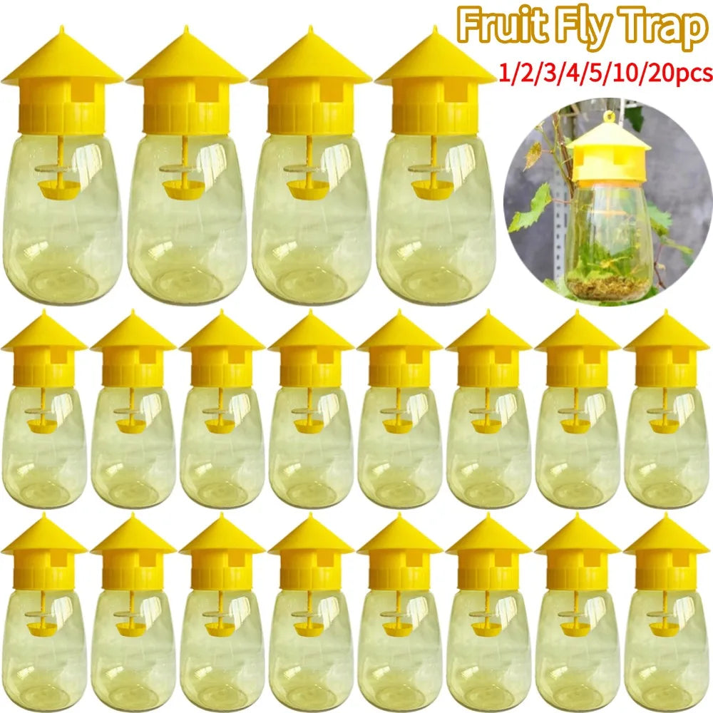 Plastic Fruit Fly Trap Killer Drosophila Trap Anti Fly Fruit Fly Killer Catcher Orchard Insect Trap Pest Control Tool 1-20pcs Oasis Select
