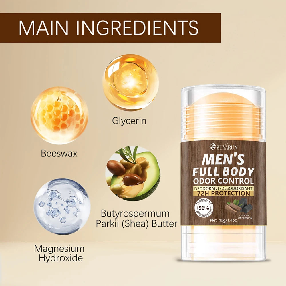 SUYARUN Natural Deodorant Stick – 72H Full Body Freshness Natural Deodorant Stick Oasis Select