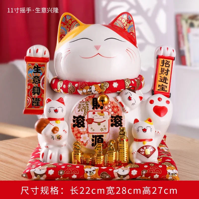 11-inch Lucky Cat Shaking Hand Ornaments Large Electric Cashier Home