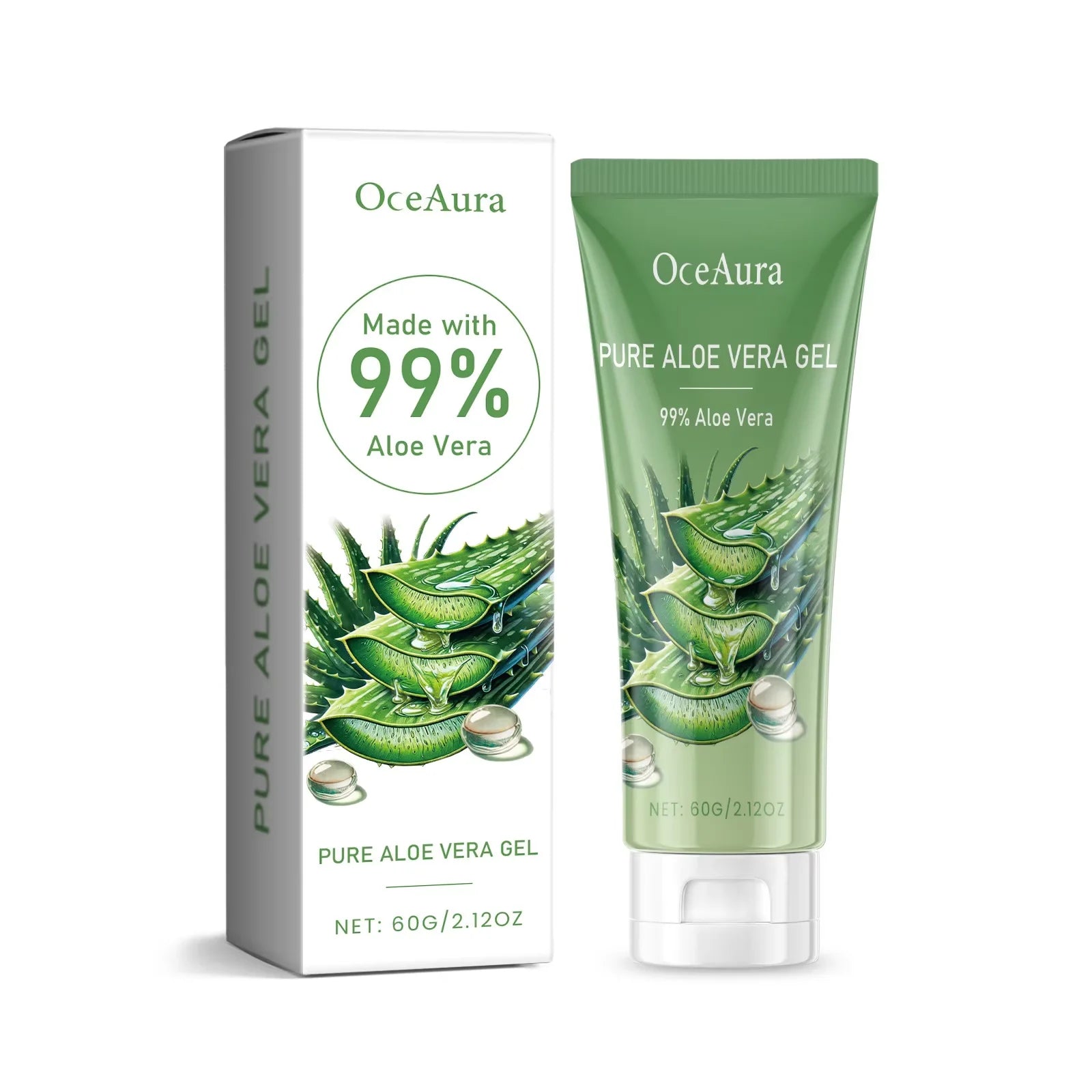 OceAura Aloe Vera Gel – Pore Shrinking, Oil Control & Acne Care Aloe Vera Face Gel Oasis Select D 60g Boxed