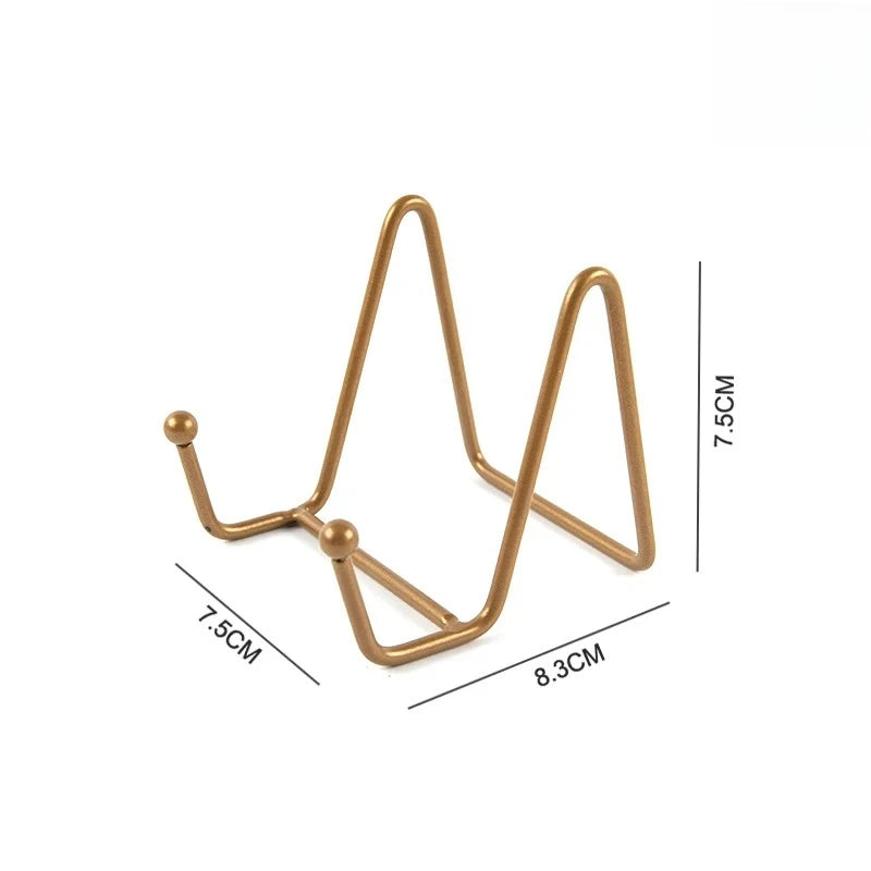1pcs Minimalist Metal Display Stand Universal Iron Holder for Plates, Photos, Books & Art Decor for Home & Office Oasis Select Small gold