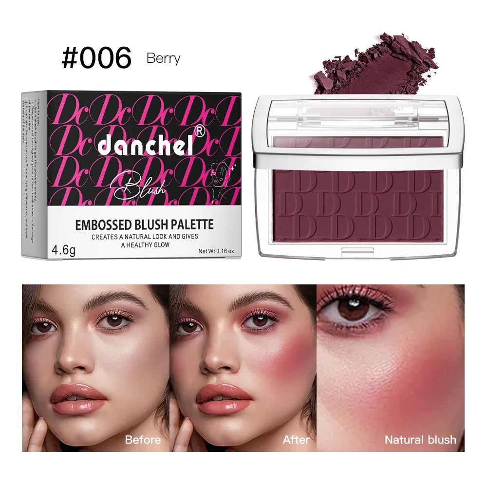 Face Blusher Matte Natural Cheek Tint Brighten Face Pink Red Face Contouring Cosmetics Blush Powder Soft Female Makeup Oasis Select 006