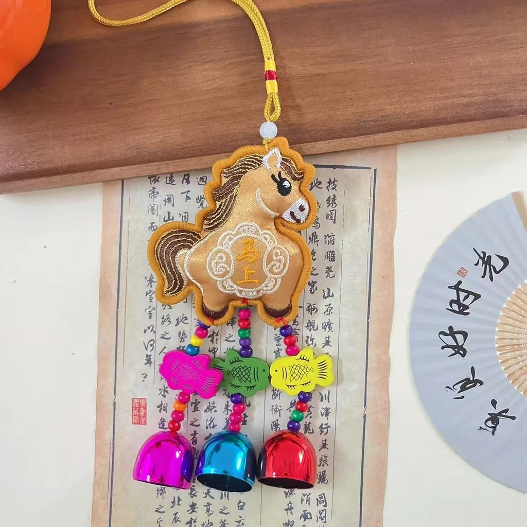 Elegant Chinese Zodiac Horse Pendant: Lucky Tassel Car Decoration, Ideal Gift and Home Ornament for Spring Festival Oasis Select A8