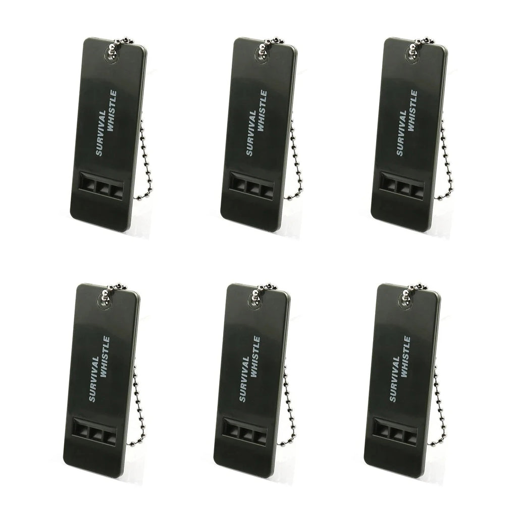 1/3/6PCS Loud Emergency Whistle Plastic Survival Whistle for Hiking Self Defense Flat Keychain Safety Alert Rescue Gear Oasis Select 6pcs