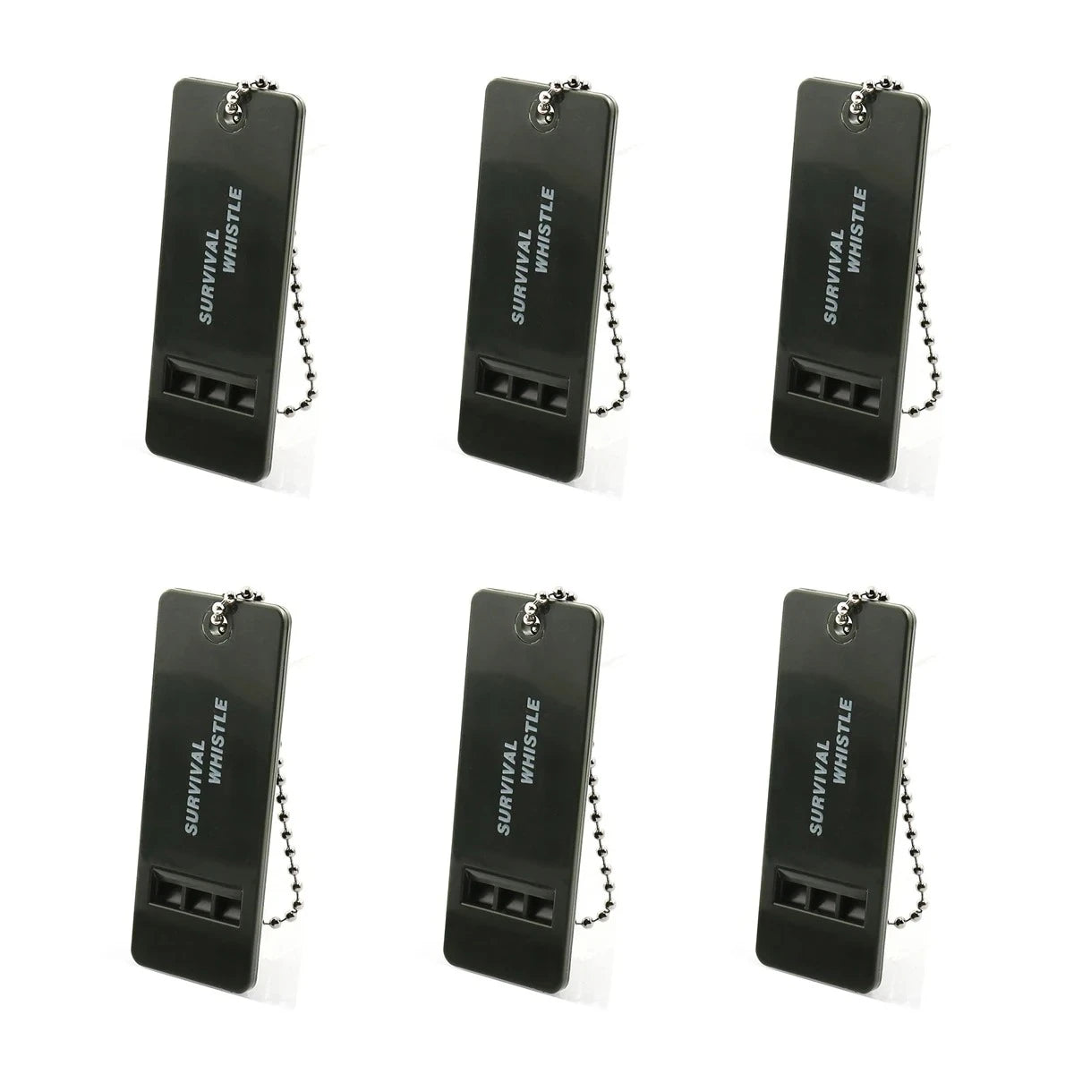 1/3/6PCS Loud Emergency Whistle Plastic Survival Whistle for Hiking Self Defense Flat Keychain Safety Alert Rescue Gear Oasis Select 6pcs