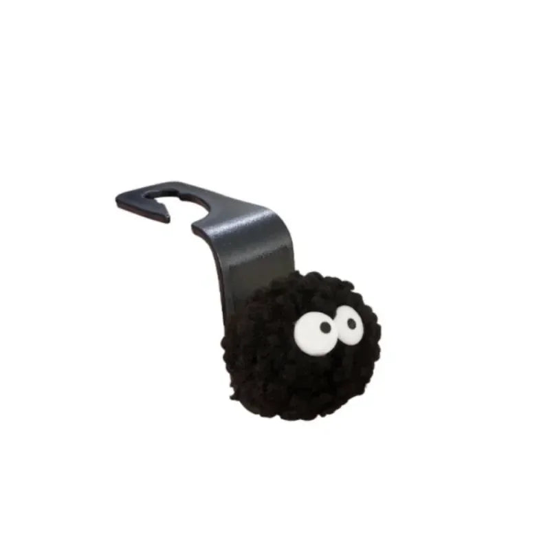 Cute Little Coal Ball Car Seat Back Hook Storage Car Headrest Organizer Food Bag Handbag Car Decoration Clothes Hanger Oasis Select