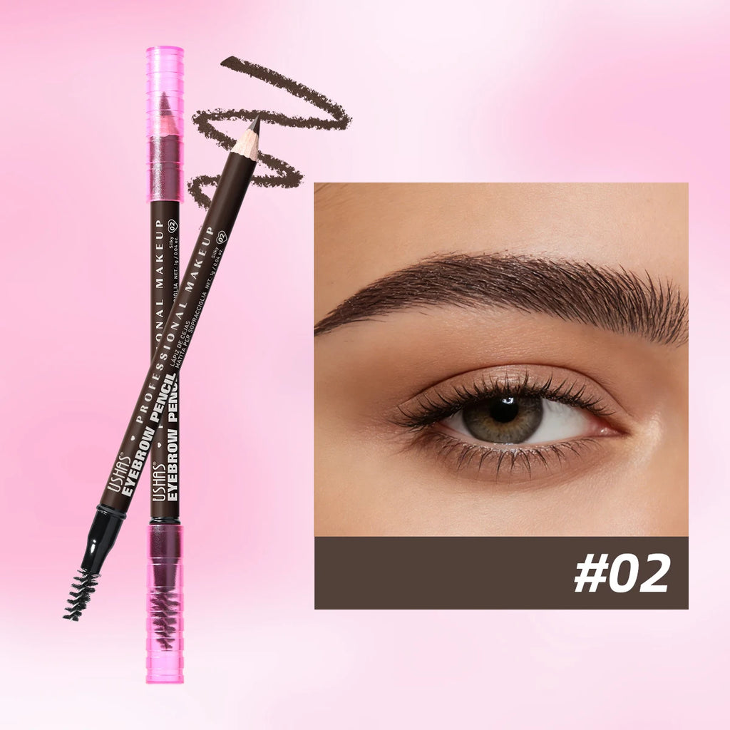 USHAS 2-in-1 Waterproof Eyebrow Pencil & Spoolie – 5 Colors