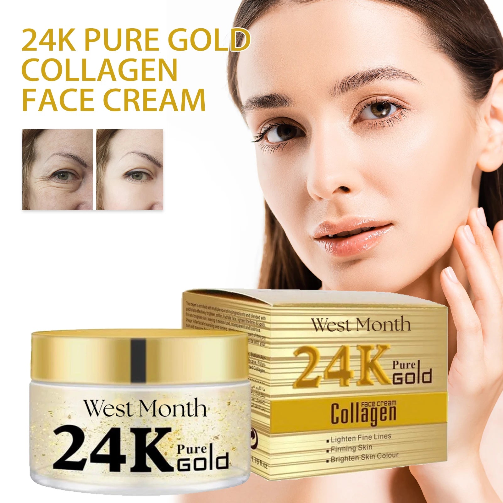24K Gold Collagen Face Cream – Firming, Brightening & Anti-Wrinkle