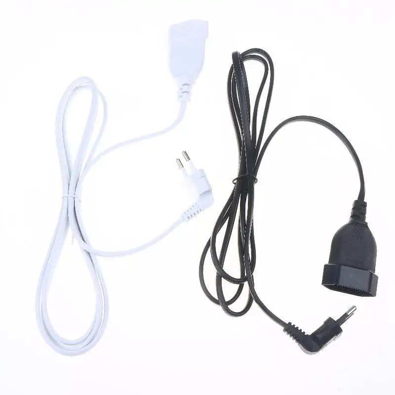 2-Prong EU Power Extension Cord; Male-Female Socket for PC & Table Lamp, 30/60/180/300CM Oasis Select