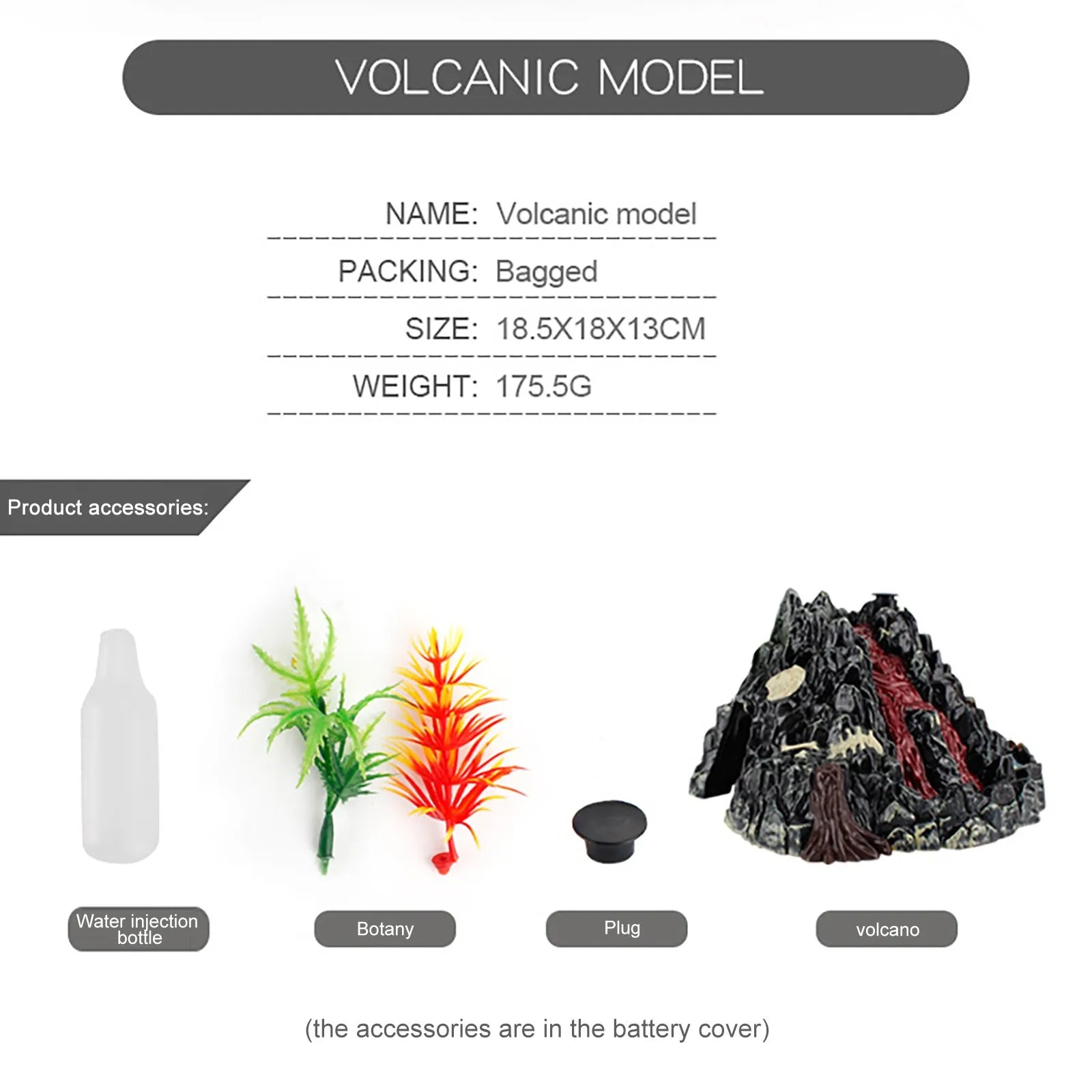 Simulation Volcano Model Spray Light Dinosaur Sound Model Toy Accessories Science Nature Toys Oasis Select