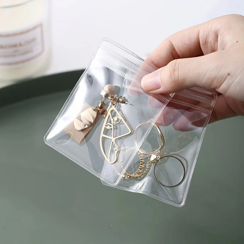 20pcs,Transparent PVC jewelry bag, jewelry zipper storage bag, ring, earring, necklace anti-oxidation packaging bag Oasis Select